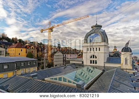 Casino View In  Evian-les-bains In France In The New Year In Winter