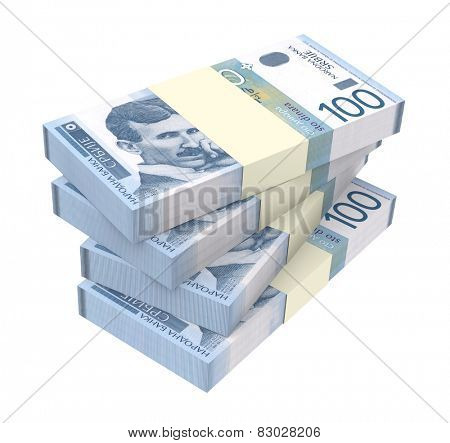 Serbian dinar isolated on white background. Computer generated 3D photo rendering.