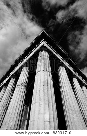 Mono Corner Of Temple Of Hephaistos Colonnade
