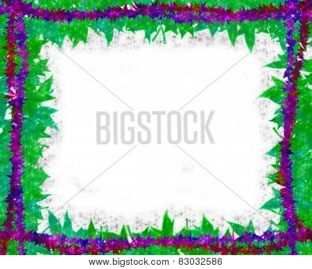 Colorful Leaves [maple] with little stars Border frame on white