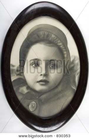 Vintage foto af pige i hat
