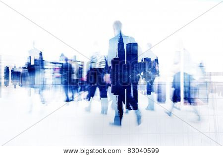 Business People Walking on a City Scape