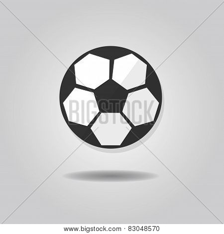 Abstract soccer ball icon with dropped shadow
