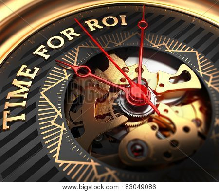 Time For ROI on Black-Golden Watch Face.