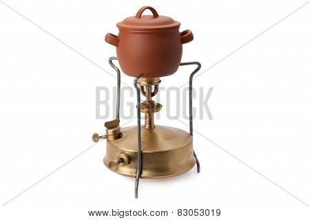 Kerosene Burner And Ceramic Pot