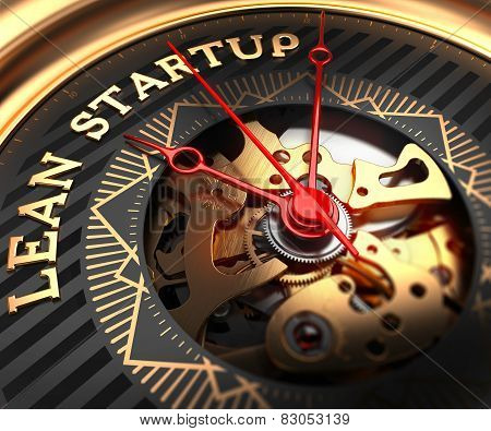 Lean Startup on Black-Golden Watch Face.