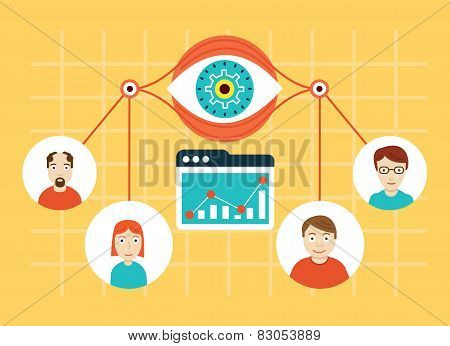 Vector Illustration Of Web Analytics Information And Development Website Statistic