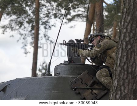 Wroclaw, Poland - May 10. 2014:us Marines On Military Show On May 10, 2014 In Worclaw, Poland