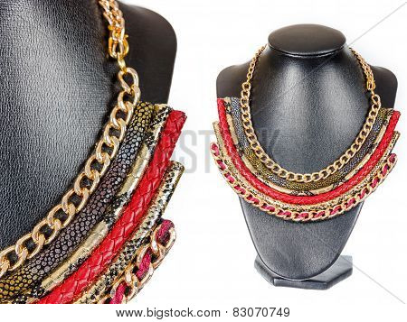 Beautiful Stylish Handmade Female Vintage Fashion Colorful Jewelry On White