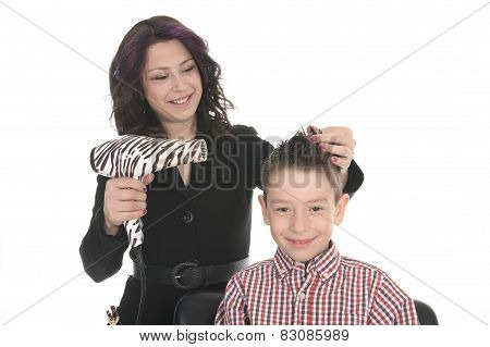 Salon Style - Hairdresser in studio white background