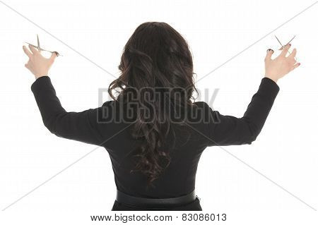 Salon Style - Hairdresser in studio white background