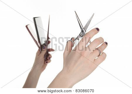 Salon Style - Hairdresser in studio white background