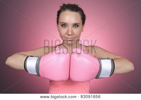 Fight for Breast Cancer symbol on pink background