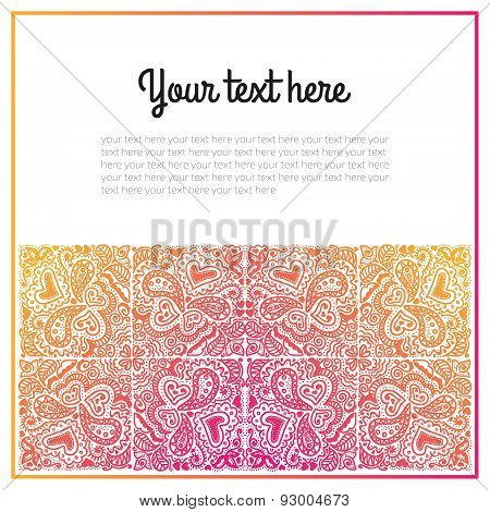 Card with patterns.