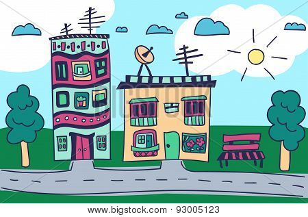 Street with houses