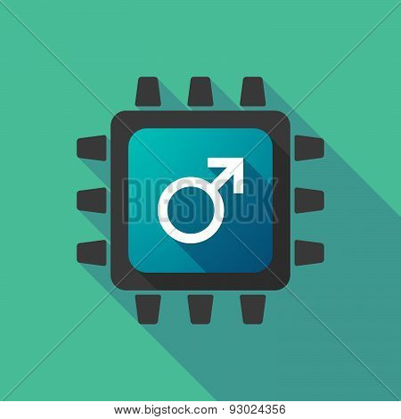Cpu Icon With A Male Sign