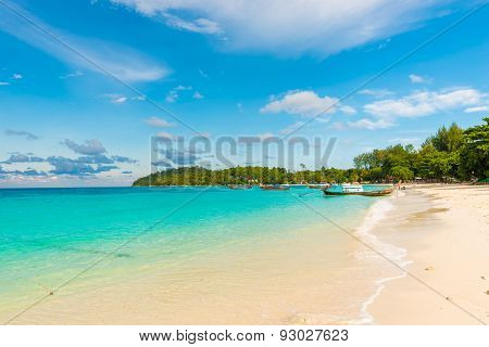 Beach And Tropical Andaman Sea With Blue Sky