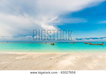 Beach And Tropical Andaman Sea With Blue Sky