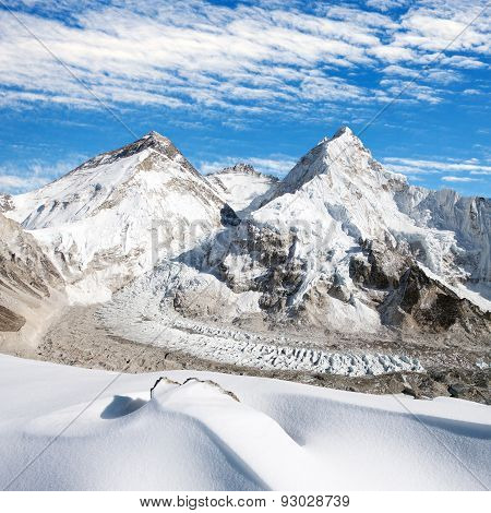 View Of Mount Everest, Lhotse And Nuptse