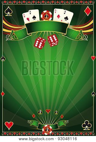 Green Casino. A green poster casino for your poker tournament