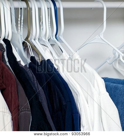 Shirts Hanging In Closet