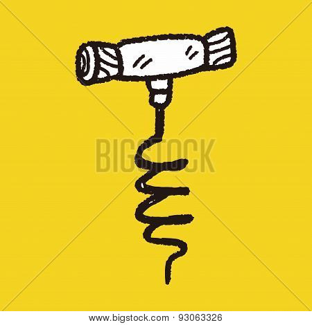 Wine Corkscrew Doodle