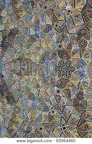 Exterior detail of the Nasir al-Mulk mosque in Shiraz, Iran.