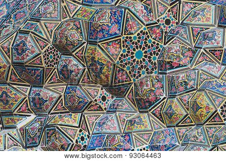 Exterior detail of the Nasir al-Mulk mosque in Shiraz, Iran.