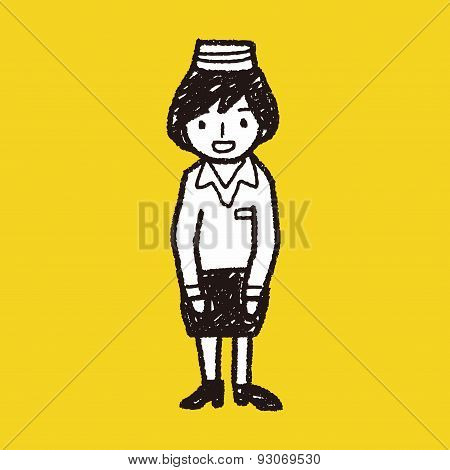 Flight Attendant Doodle