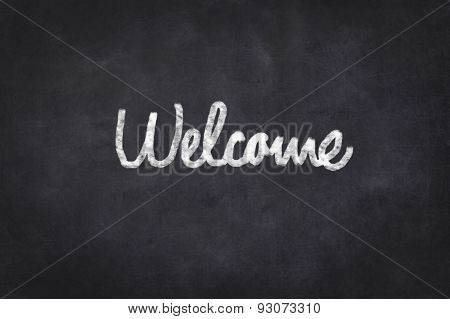 welcome - text on chalkboard , handwritten