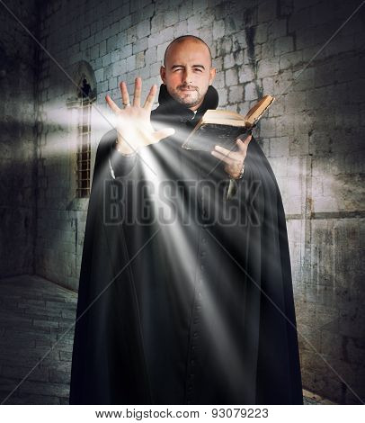 Priest gives off light