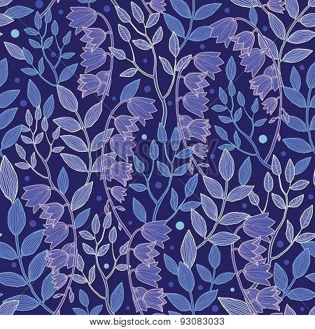 Vector night forrest floral seamless pattern