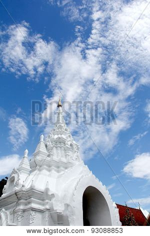White Stucco Thai Buddhist Temple