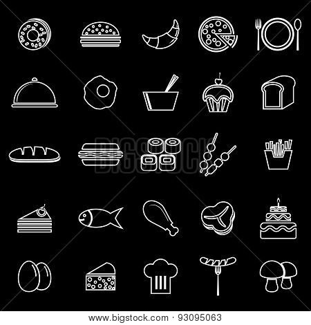 Food Line Icons On White Background