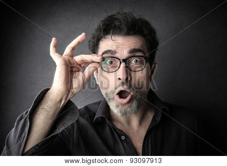 Surprised man's portrait