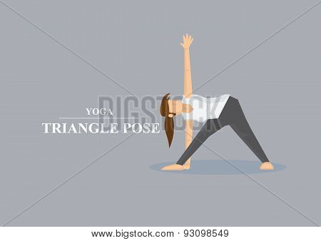 Yoga Asana Triangle Pose Vector Illustration