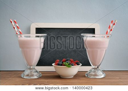 Milkshake On Wodeen Table