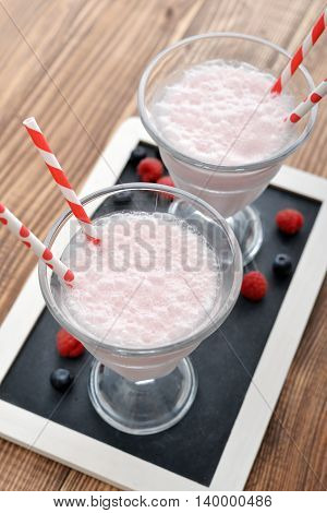 Milkshake On Wodeen Table