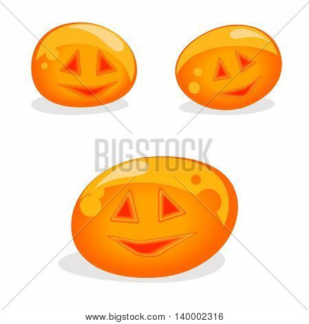 Set of pumpkins, vector illustration, icon, Vector design for app user interface
