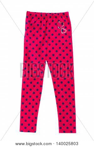 Red tights with polka dots. Isolate on white.