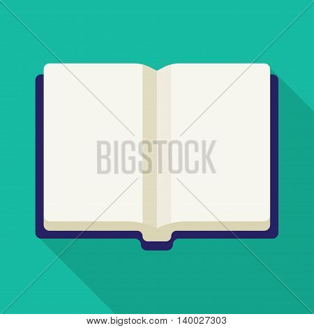 open book isolated object vector illustration with long shadow