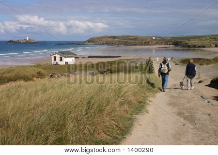 Walking The Dog a Gwithian Sands, Cornovaglia