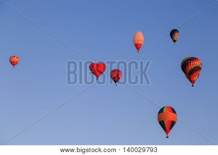 Kungur town, Russia - June 25 2016, - hotfire balloons festival,