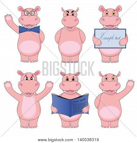 Behemoth Set Isolated Illustration On White Background In Vector