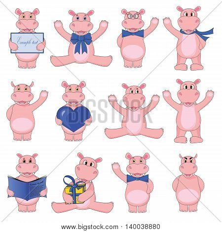 Behemoth Set Isolated Illustration On White Background In Vector