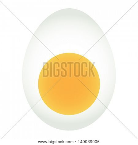 Egg icon isolated on white background. A half of egg in flat style. Vector illustration