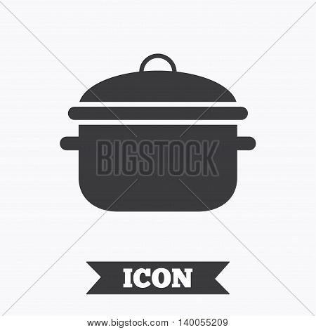 Cooking Pan Sign Icon Vector & Photo (Free Trial) | Bigstock