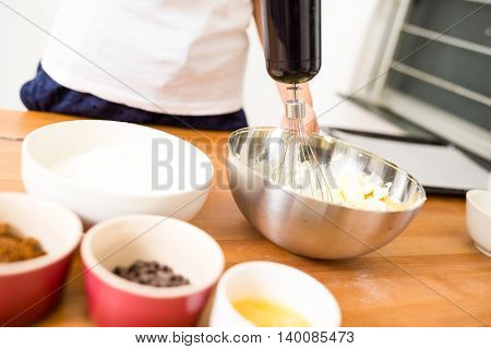 Mixing the drough for making cookies