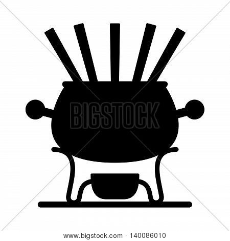 Fondue ( shade picture ) on white