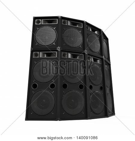 Speakers Sets isolated on white background. 3D render